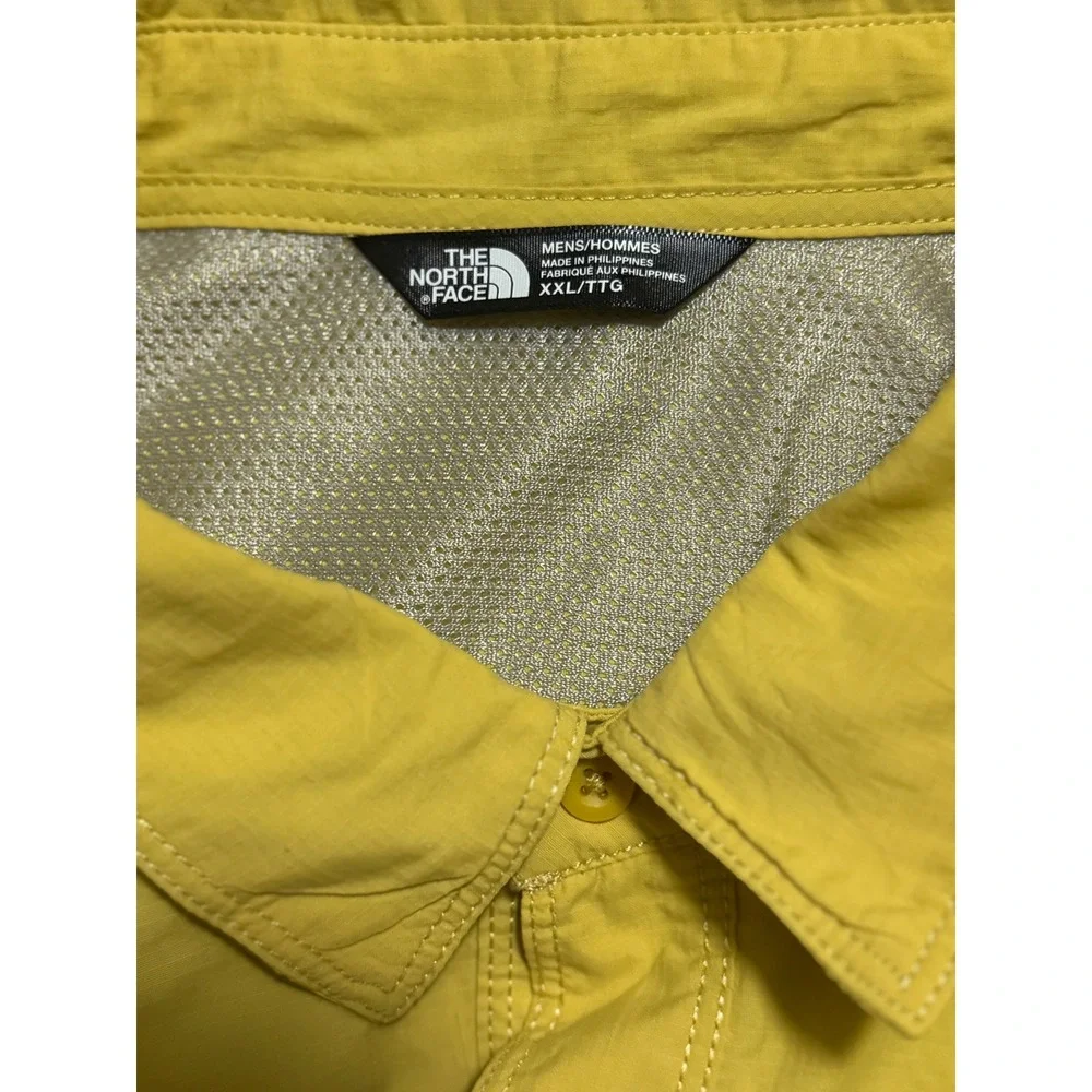 The North Face Mens XXL Yellow Short Sleeve Fishing Hiking Vent Shirt Outdoor